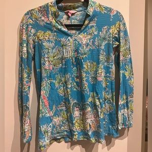 Lilly Pulitzer XS Printed Long Sleeve V-Neck